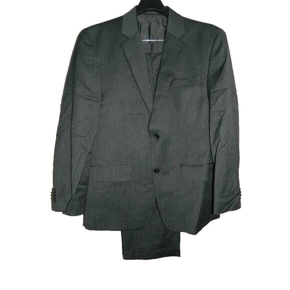 Michael Kors Men Gray Mini Striped Blazer & Pants 2 Piece Suit Size 38S - Picture 1 of 5